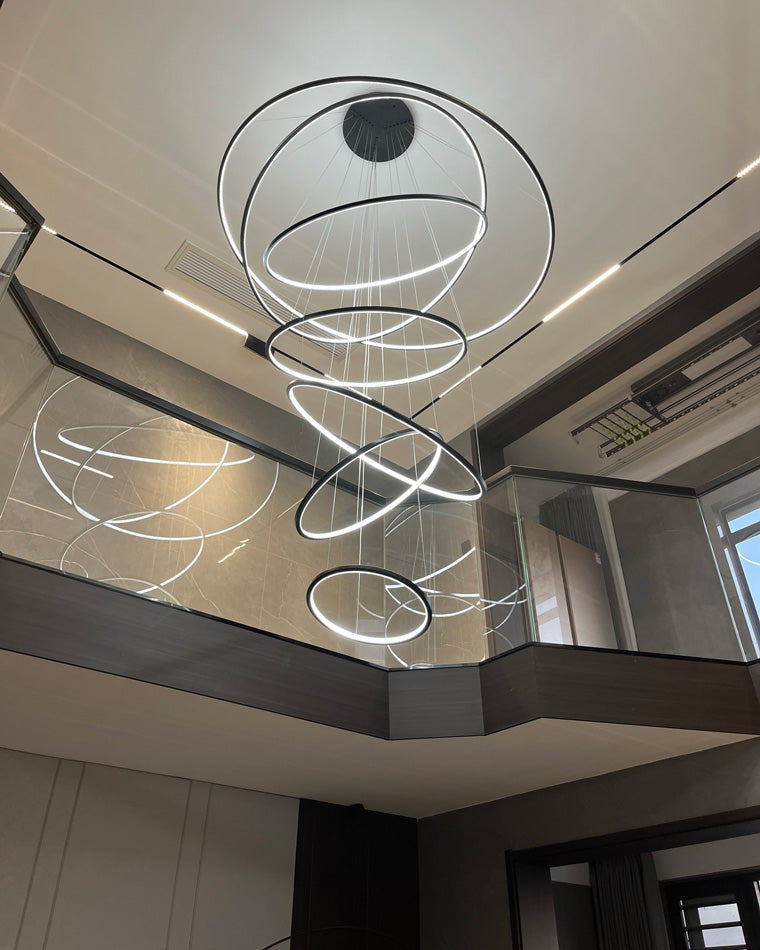 Multi-Tier Ring Chandelier - Halo Tiered Circles