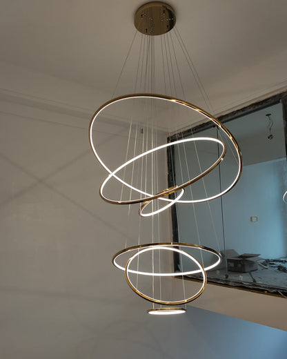 Multi-Tier Ring Chandelier - Halo Tiered Circles