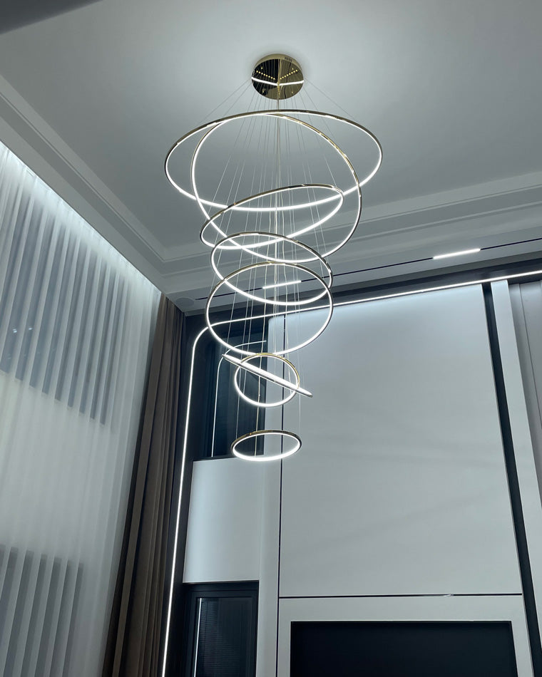 Multi-Tier Ring Chandelier - Halo Tiered Circles