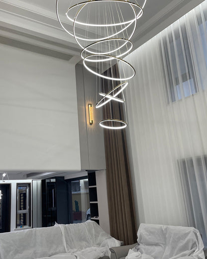 Multi-Tier Ring Chandelier - Halo Tiered Circles