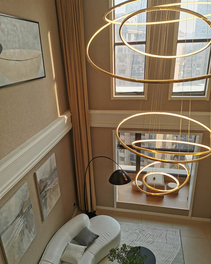 Multi-Tier Ring Chandelier - Halo Tiered Circles