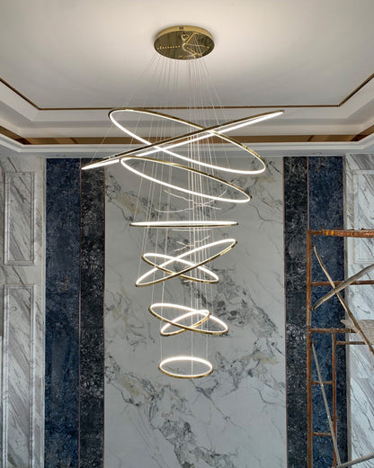 Multi-Tier Ring Chandelier - Halo Tiered Circles