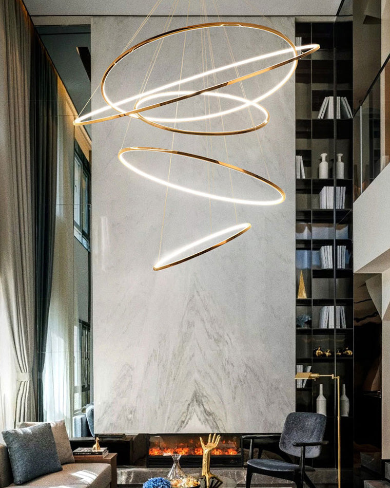 Multi-Tier Ring Chandelier - Halo Tiered Circles