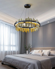 Lustre Rond - Iceberg Noir & Or