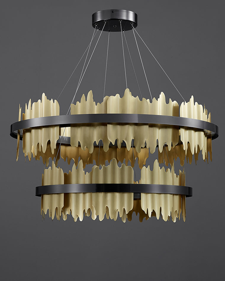 Lustre Rond - Iceberg Noir & Or