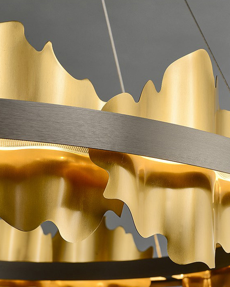 Round Chandelier - Iceberg Black &amp; Gold
