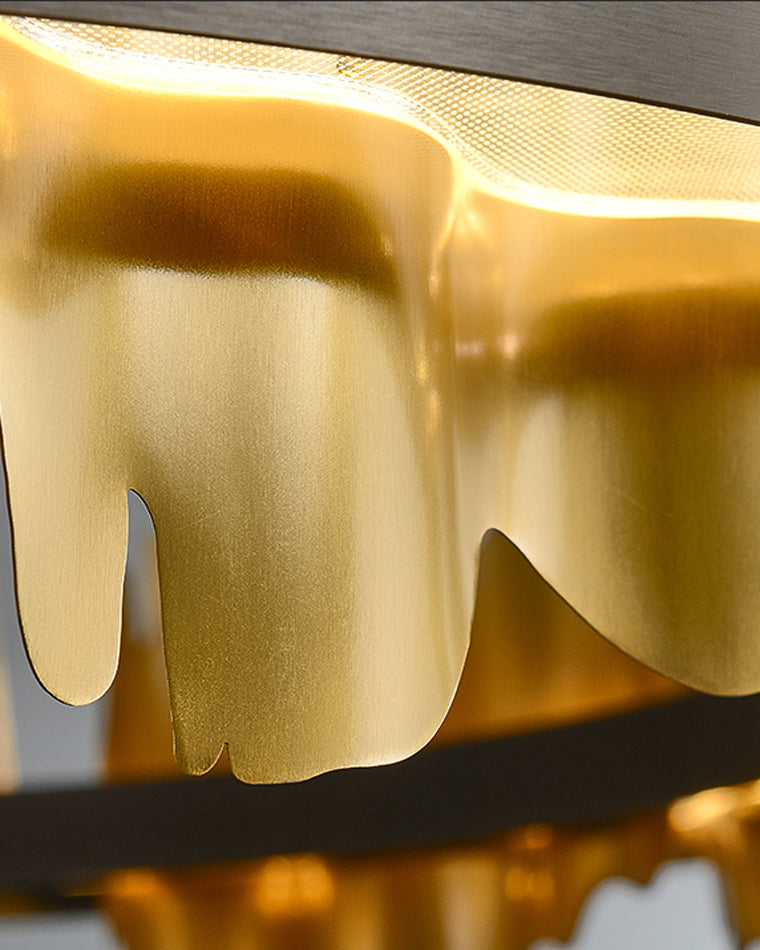Round Chandelier - Iceberg Black &amp; Gold