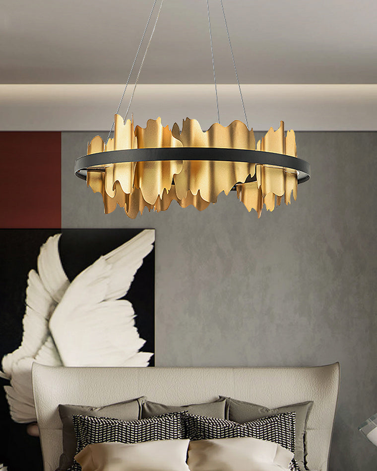 Lustre Rond - Iceberg Noir & Or