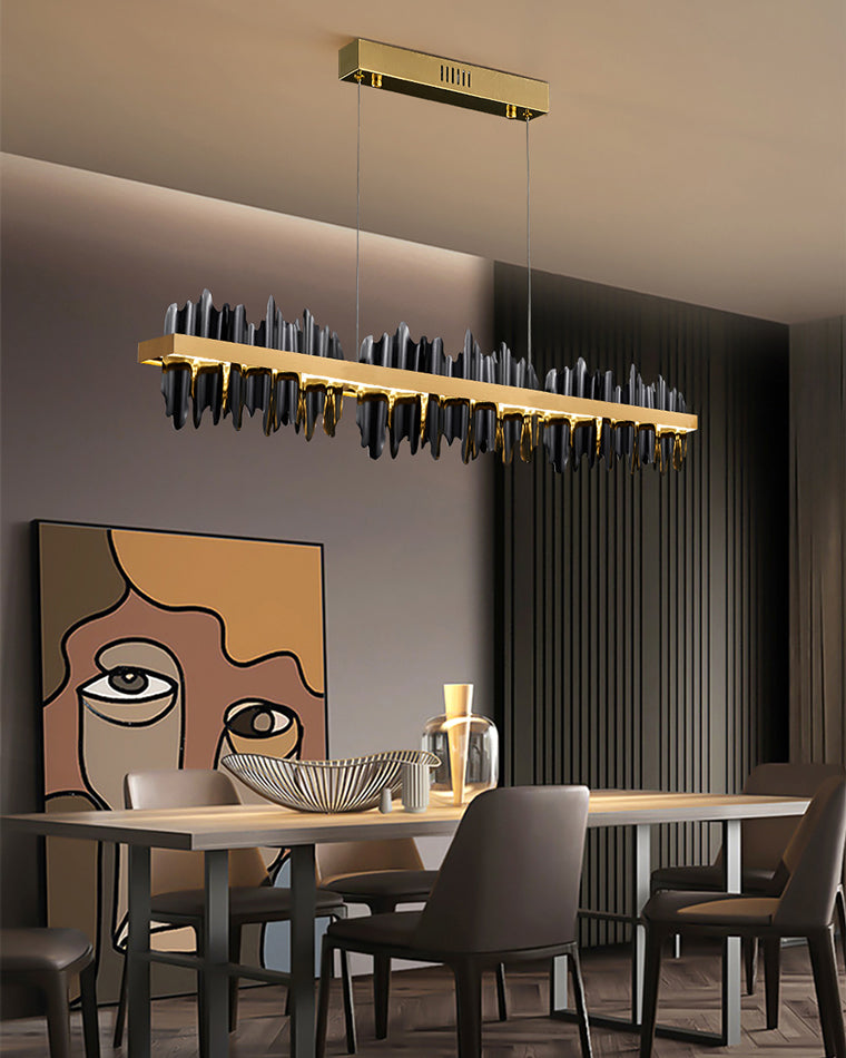 Black and Gold Iceberg Linear Chandelier
