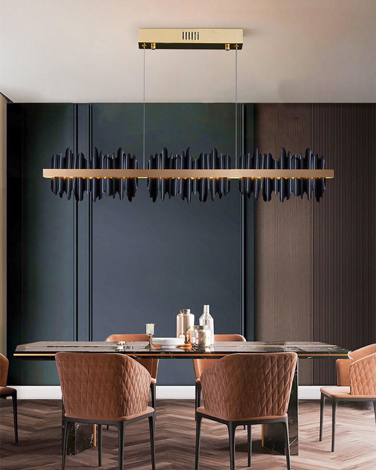 Black and Gold Iceberg Linear Chandelier