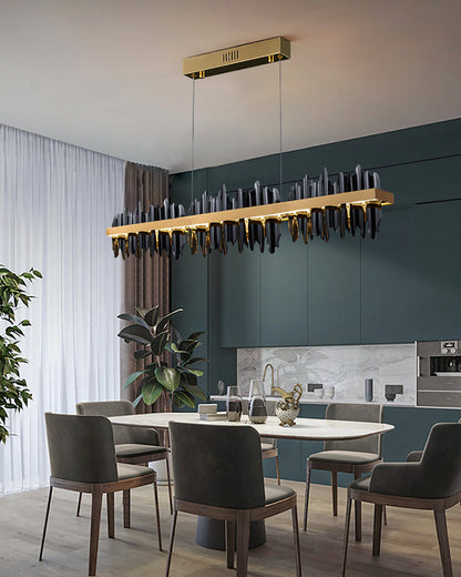 Black and Gold Iceberg Linear Chandelier