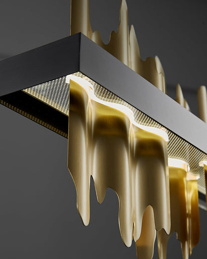Black and Gold Iceberg Linear Chandelier