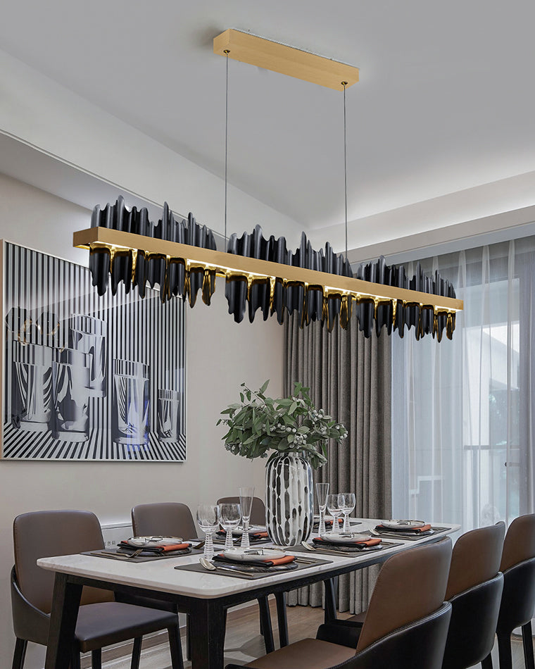 Black and Gold Iceberg Linear Chandelier