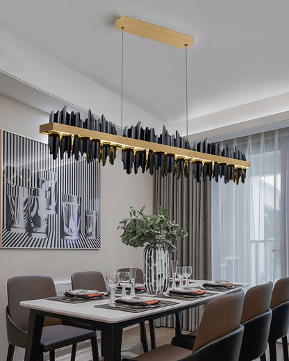 Black and Gold Iceberg Linear Chandelier