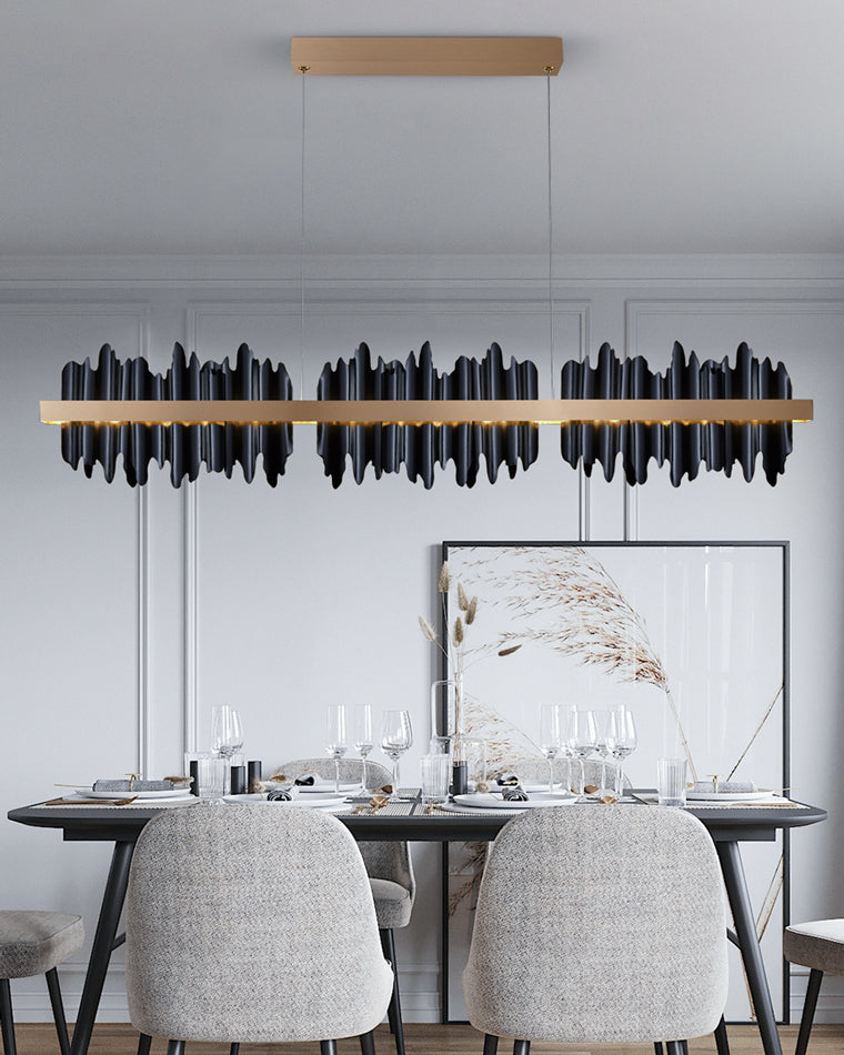 Black and Gold Iceberg Linear Chandelier