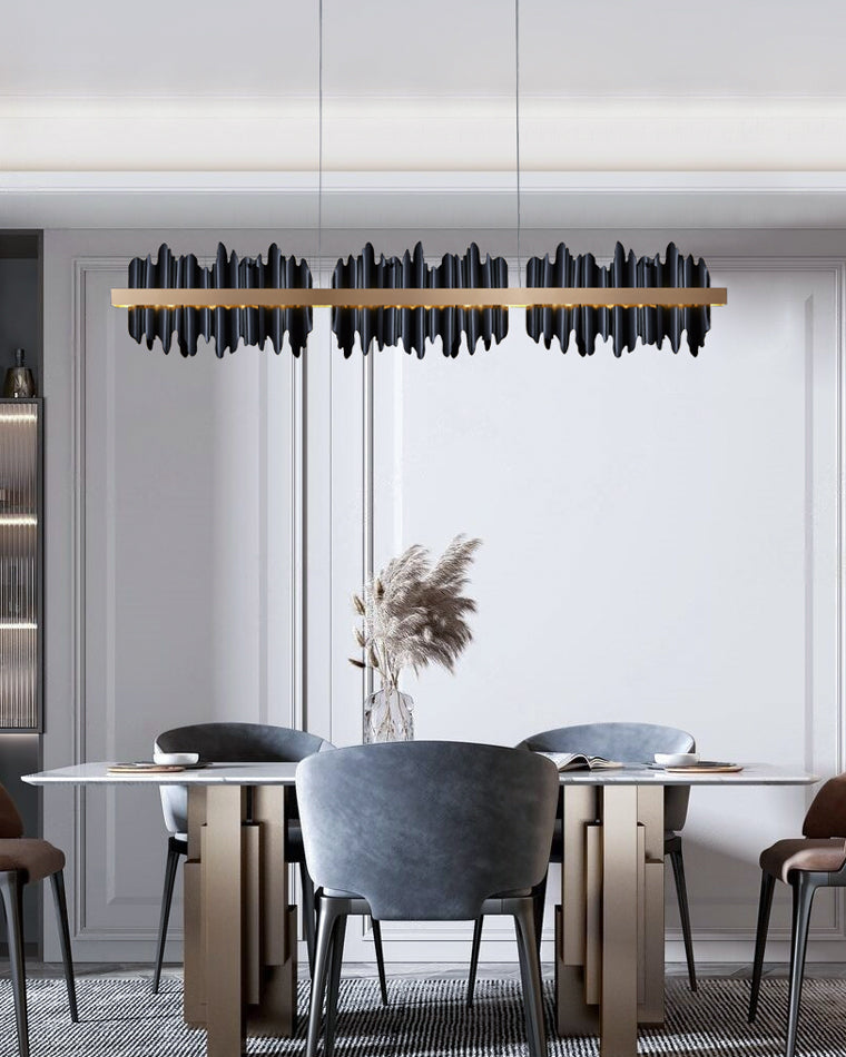 Black and Gold Iceberg Linear Chandelier