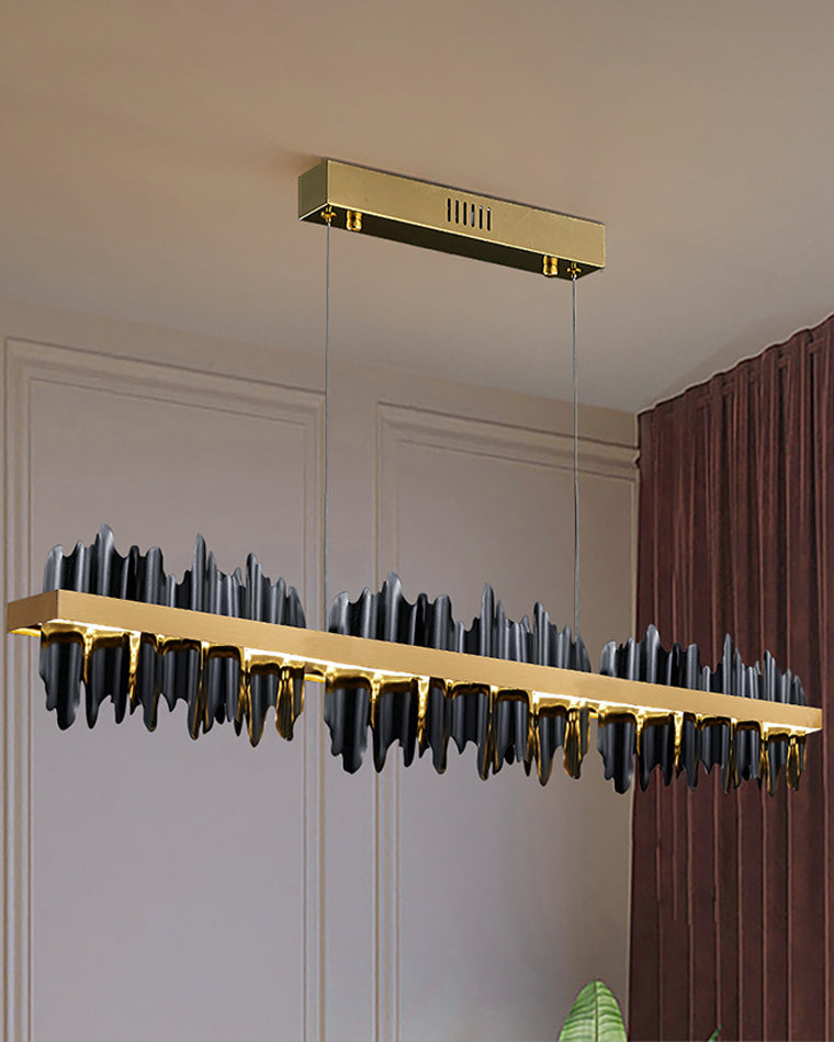 Black and Gold Iceberg Linear Chandelier