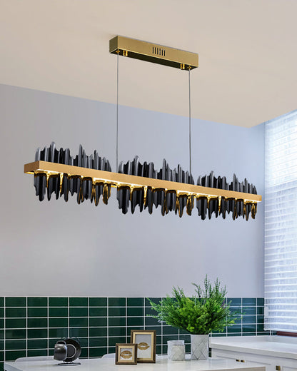Black and Gold Iceberg Linear Chandelier