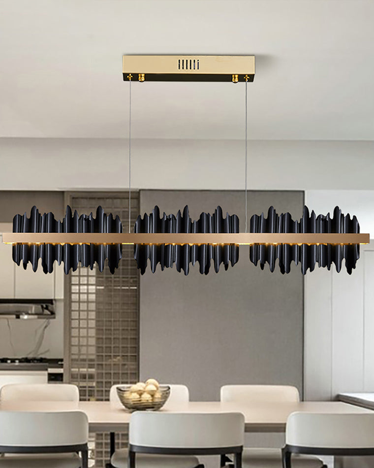 Black and Gold Iceberg Linear Chandelier