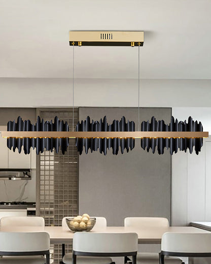 Black and Gold Iceberg Linear Chandelier