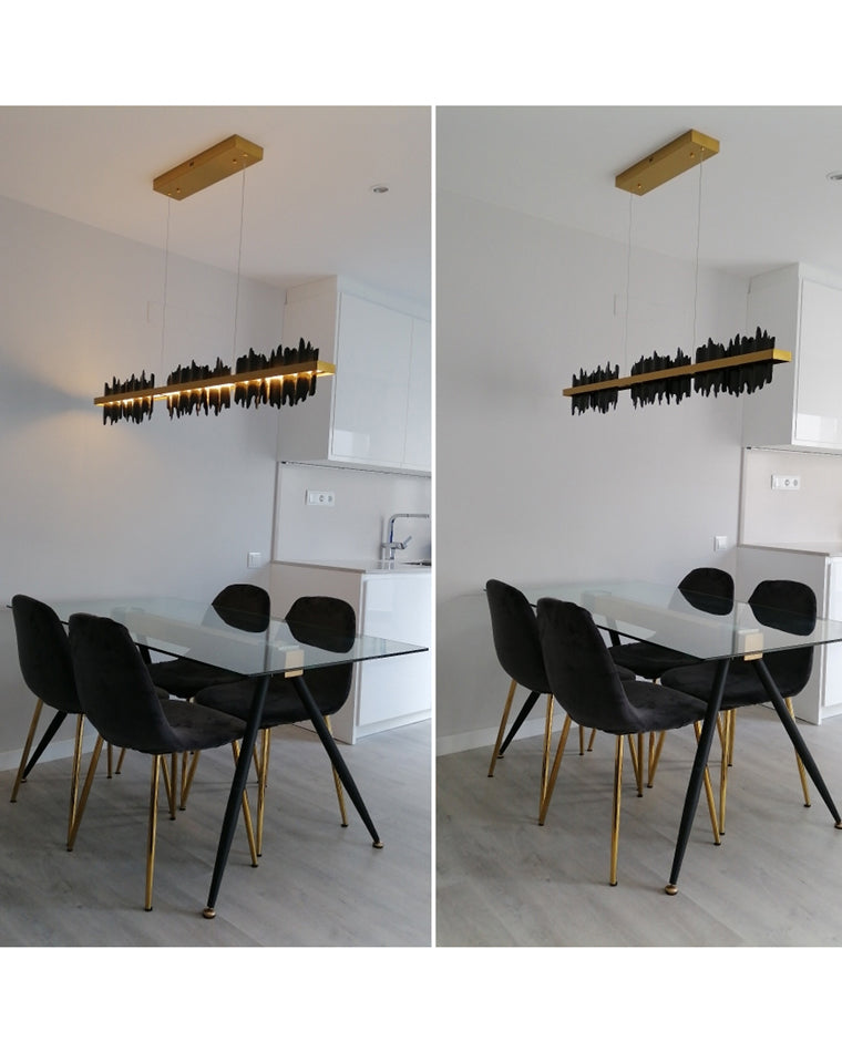 Black and Gold Iceberg Linear Chandelier