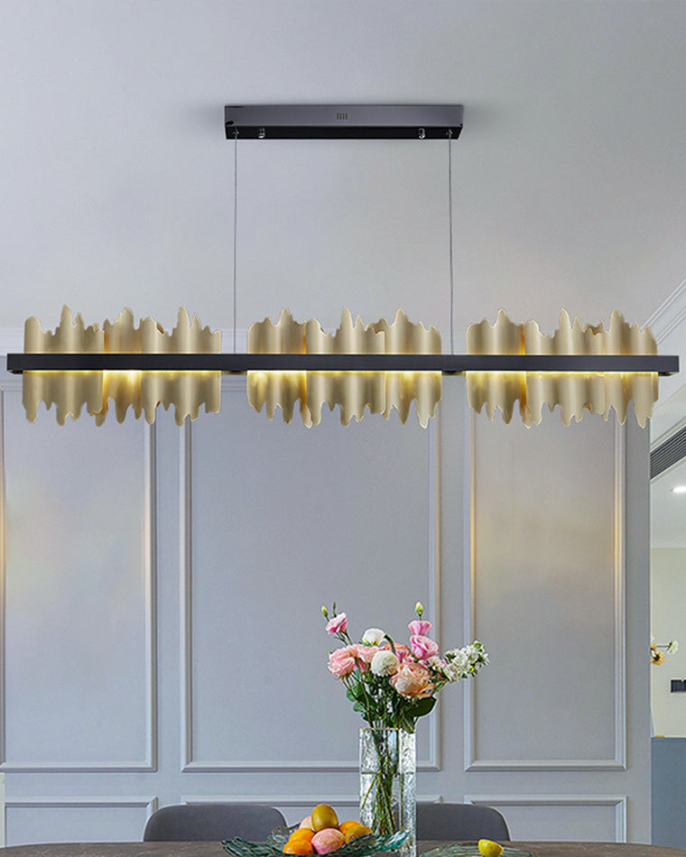 Black and Gold Iceberg Linear Chandelier