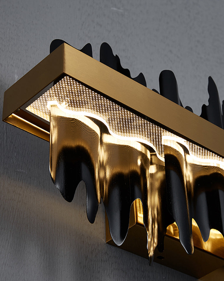 Black and Gold Iceberg Linear Chandelier