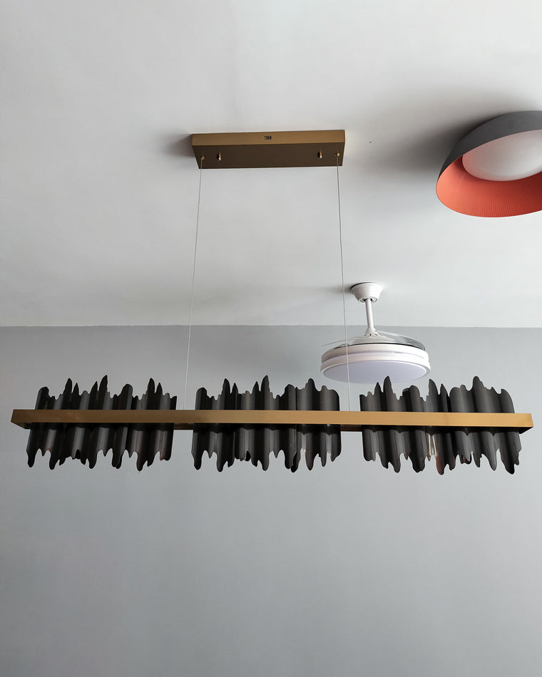Black and Gold Iceberg Linear Chandelier