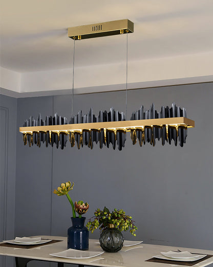 Black and Gold Iceberg Linear Chandelier