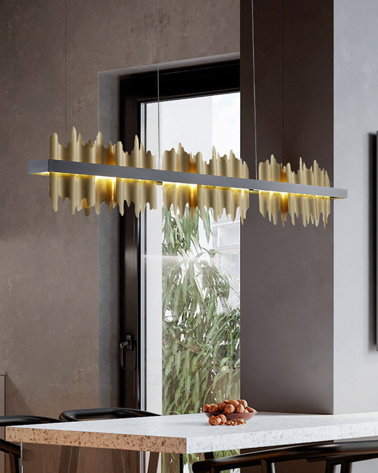 Black and Gold Iceberg Linear Chandelier