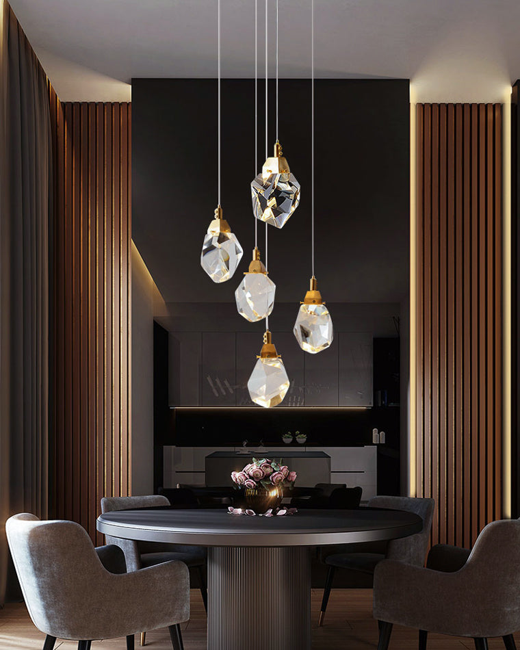 Crystal Rain Chandelier - Natural Elegance