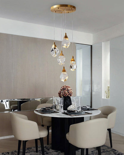 Crystal Rain Chandelier - Natural Elegance