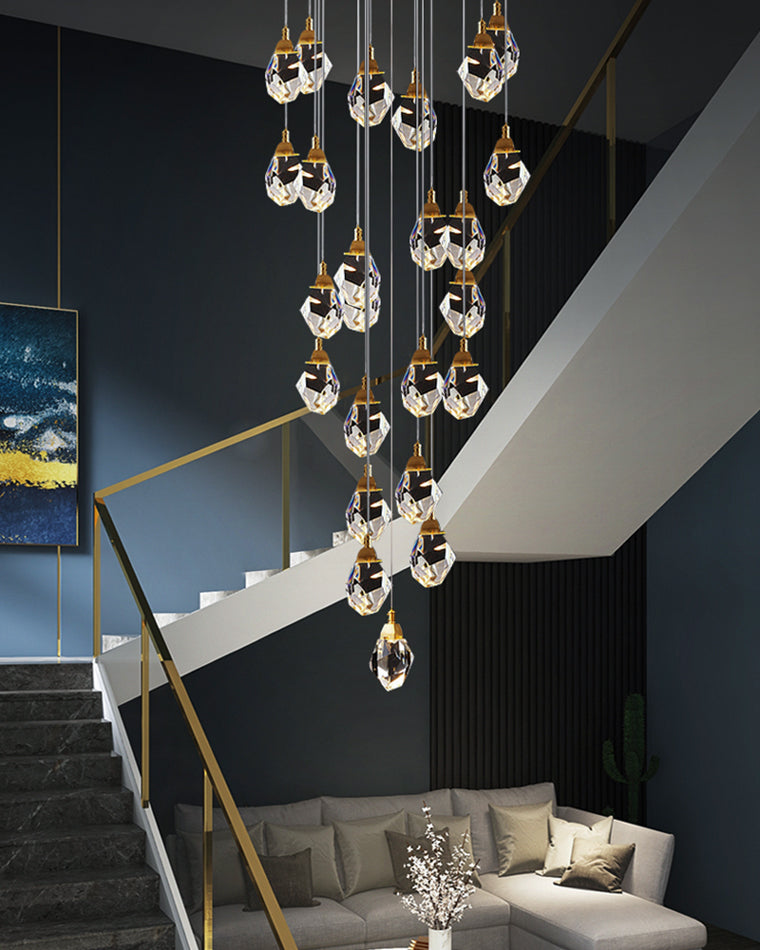 Crystal Rain Chandelier - Natural Elegance