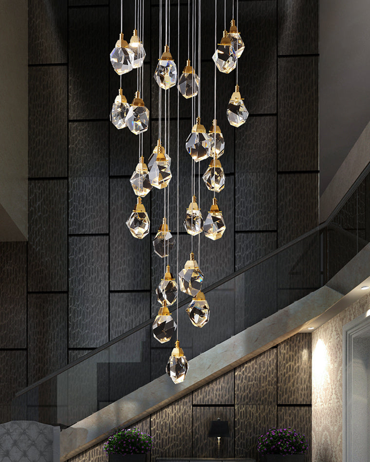 Crystal Rain Chandelier - Natural Elegance