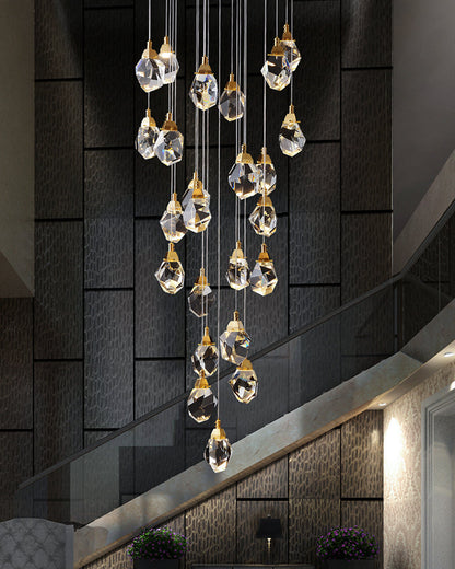 Crystal Rain Chandelier - Natural Elegance