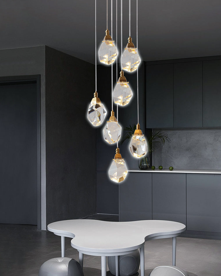 Crystal Rain Chandelier - Natural Elegance