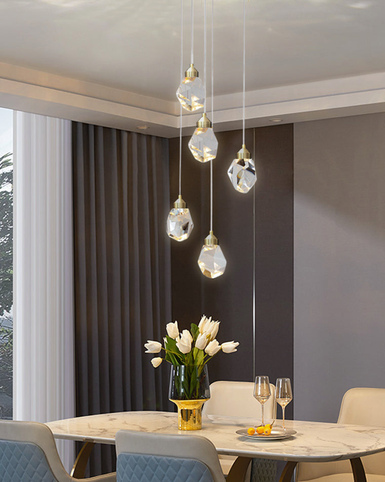 Crystal Rain Chandelier - Natural Elegance