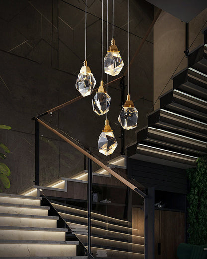 Crystal Rain Chandelier - Natural Elegance