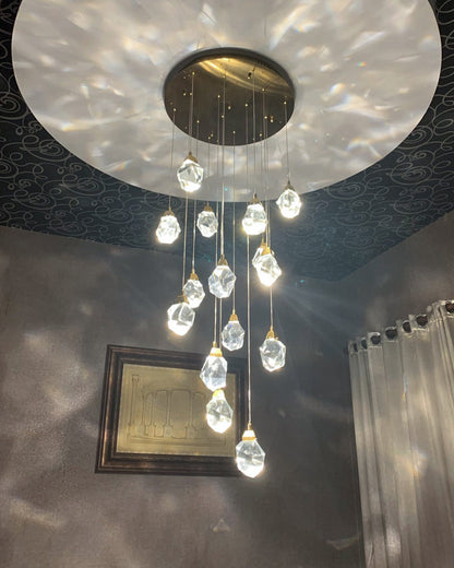 Crystal Rain Chandelier - Natural Elegance