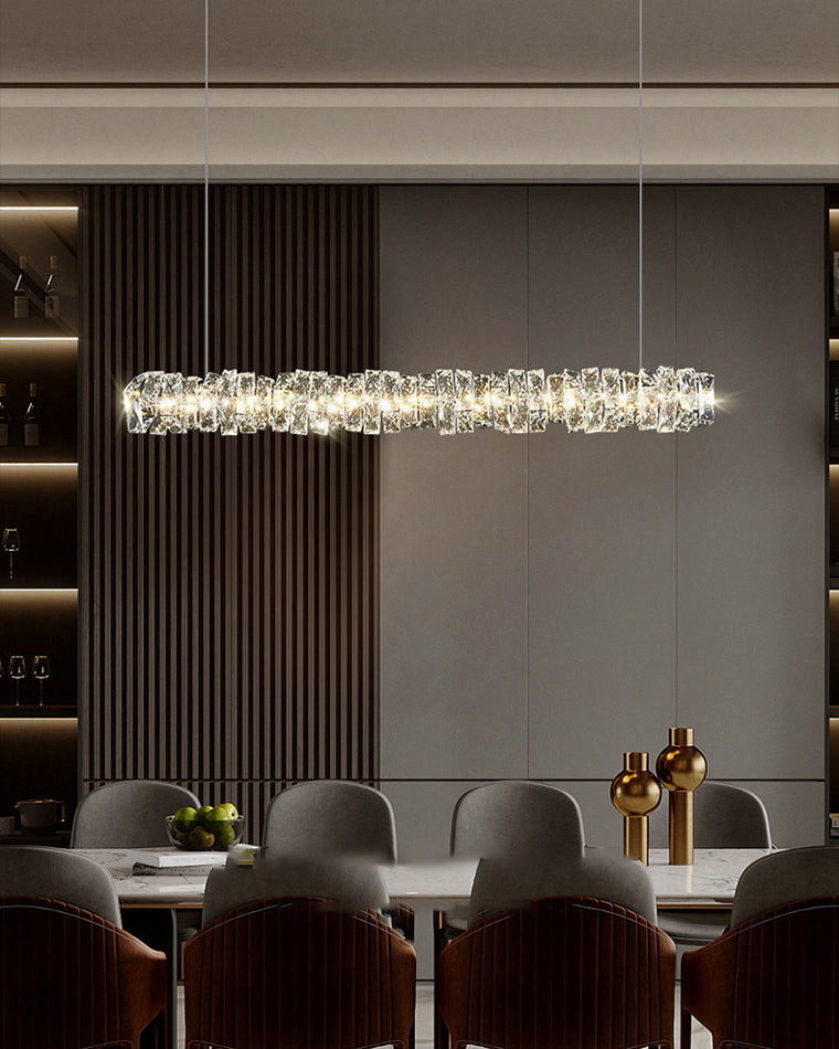 Linear Chandelier - Crystal Elegance