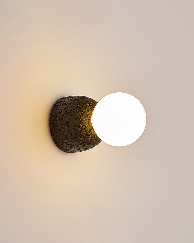 Spherical Glass and Concrete Wall Light
