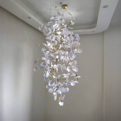 Ginkgo Breeze Porcelain Cascade Chandelier