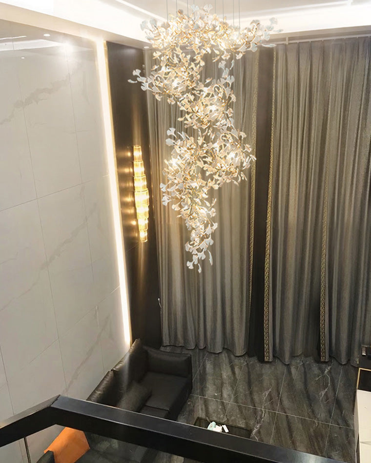 Ginkgo Breeze Porcelain Cascade Chandelier