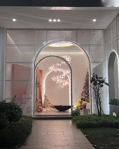 Ginkgo Breeze Porcelain Cascade Chandelier