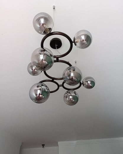 Lustre Boules de Verre Colorées