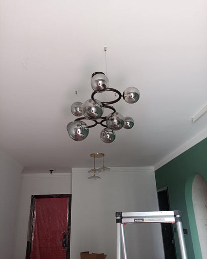 Lustre Boules de Verre Colorées