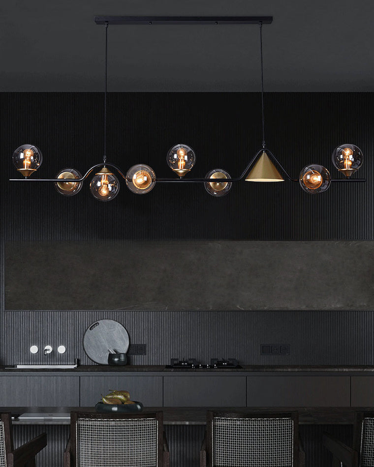 Linear Glass Globe Chandelier