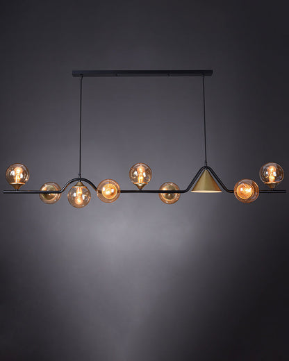 Linear Glass Globe Chandelier