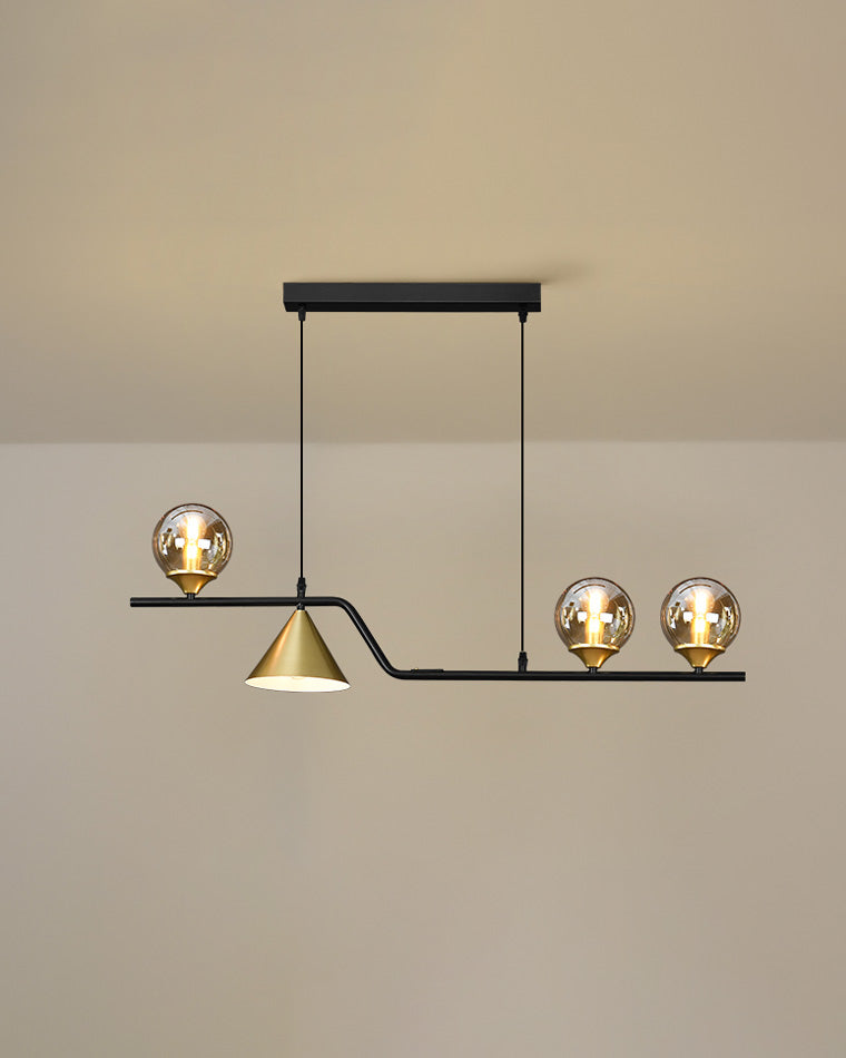 Linear Glass Globe Chandelier