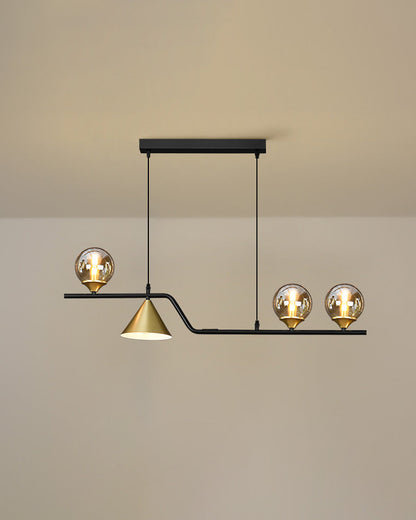 Linear Glass Globe Chandelier